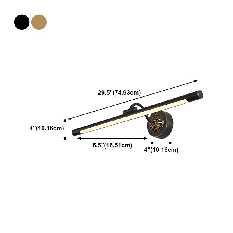 Linear Metal Wall Sconce Modern Style 1-Light Mirror Wall Mount Light