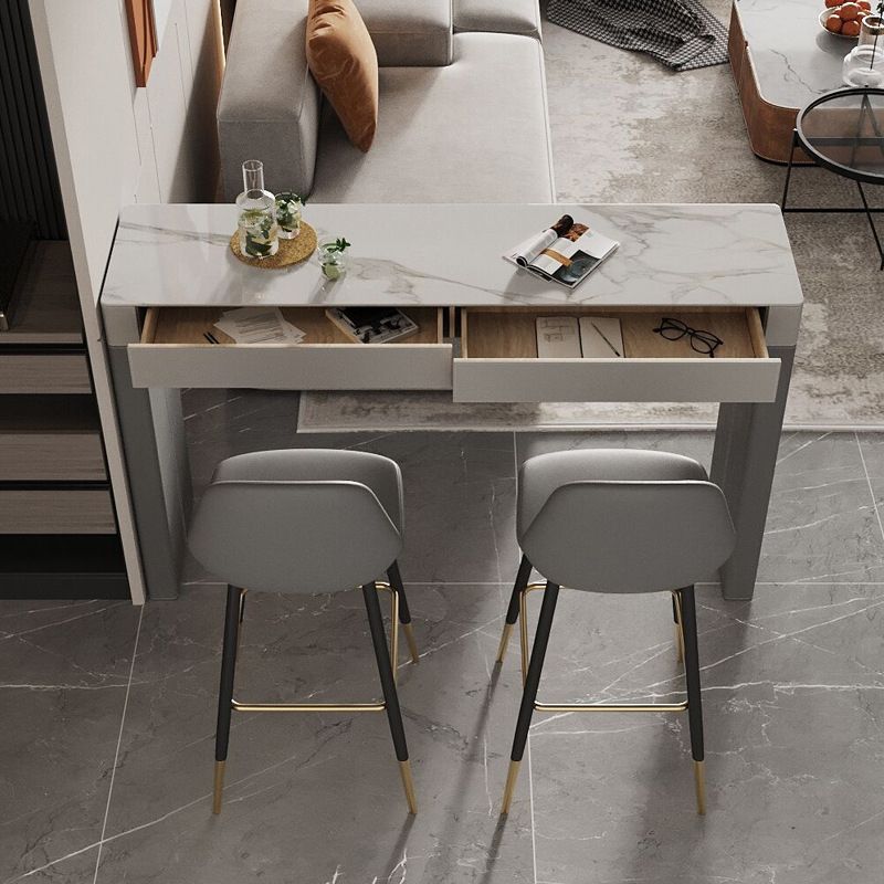 Rectangular White Modern Bar Table Stone Table for Restaurant