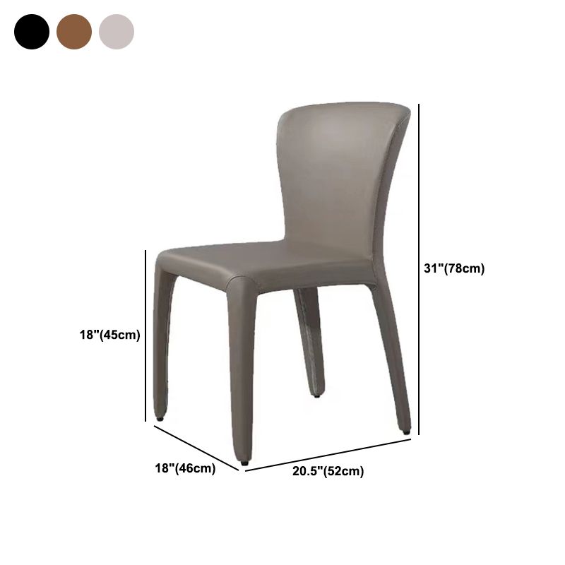 Contemporary Style Dining Chair Faux Leather Low Back Dining Side Chair