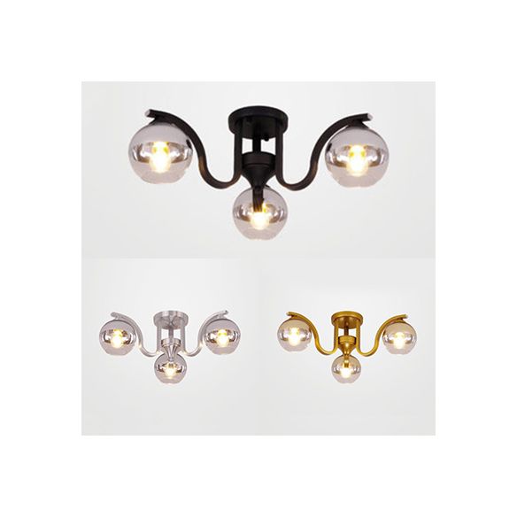 Globe Shade Study Room Affermazione Light Clear Glass 3 Luci SEMPLE SECIFICA SEMIFICATO SEMIFICA