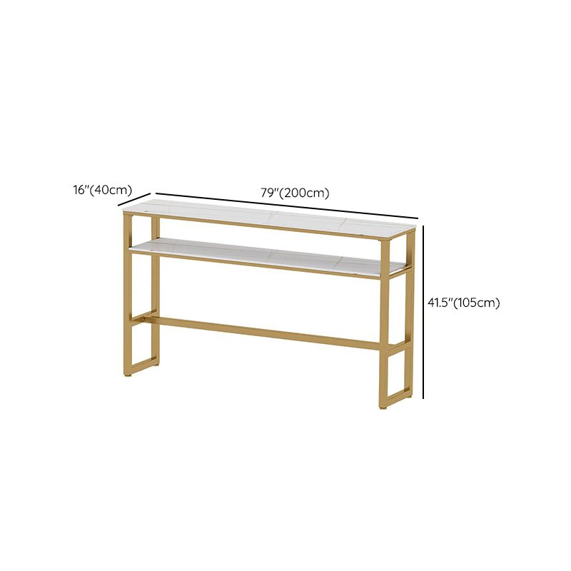 Glam Style Rectangle Bar Set 1/5 Pieces Stone Pub Dining Set for Indoor