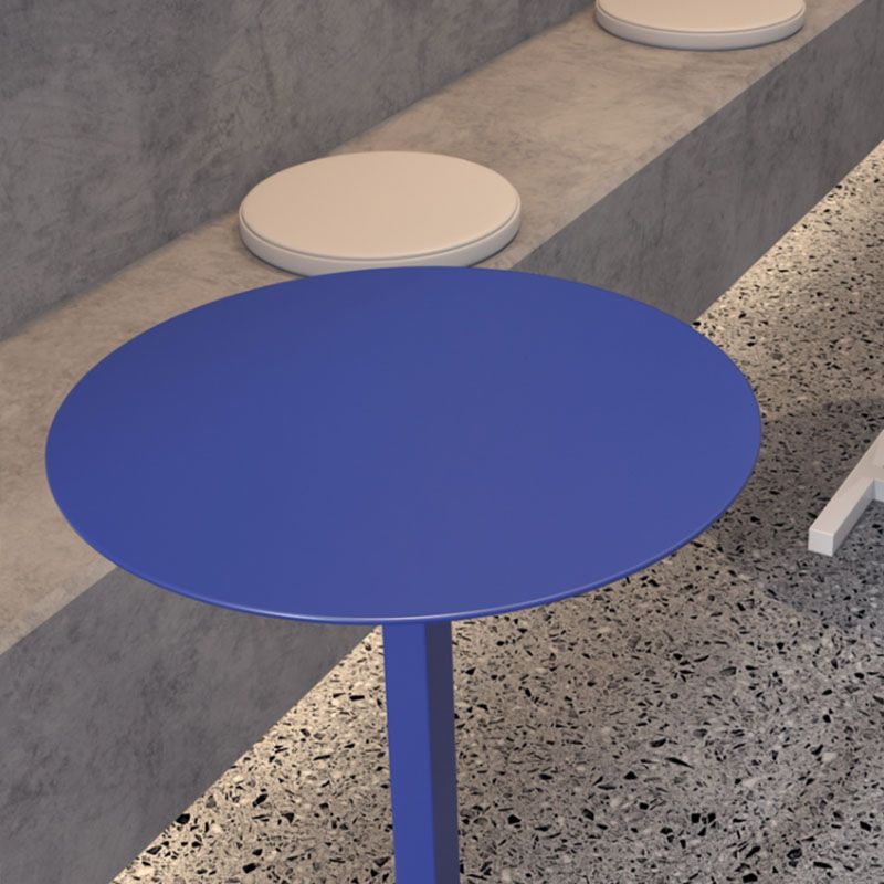 Round Abstract Base Design Metal Side Table Medieval Modern Style