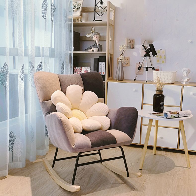 Contemporary Nursery Sofa Rocking Chair Indoor Rocking Chair with Ottoman