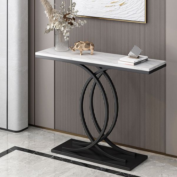 Modern Console Accent Table Antique Finish Sofa Console Table with Shelf