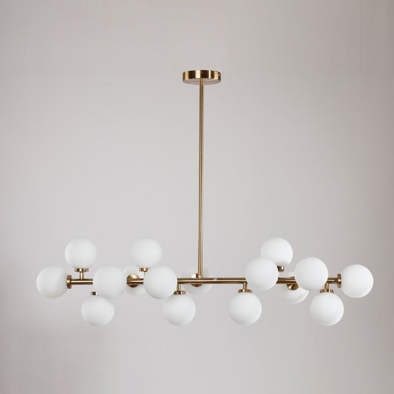 Modern Dining Chandelier Light Round Glass Shade Ceiling Hanging Light