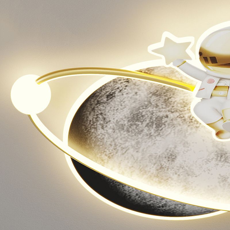 White Children Ceiling Light LED Flush Mount Lighting for Foyer