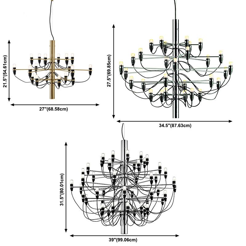 Postmoderne Neuheit Kerze Kronleuchter Metallic Lobby Wohnzimmer Federung Licht