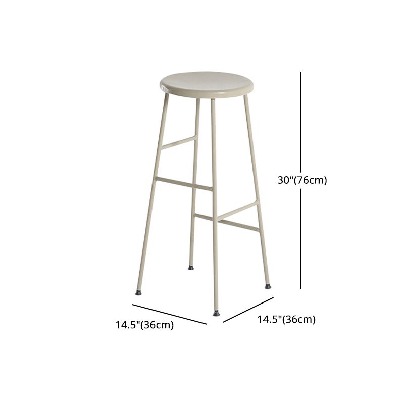 Industrial Iron Backless Barstool Simple Indoor Tall Stool with Square Seat 1 Piece