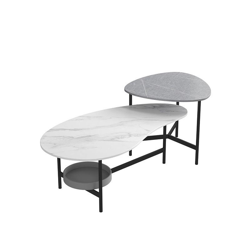 Contemporary Cocktail Table Faux Stone Coffee Cocktail Table