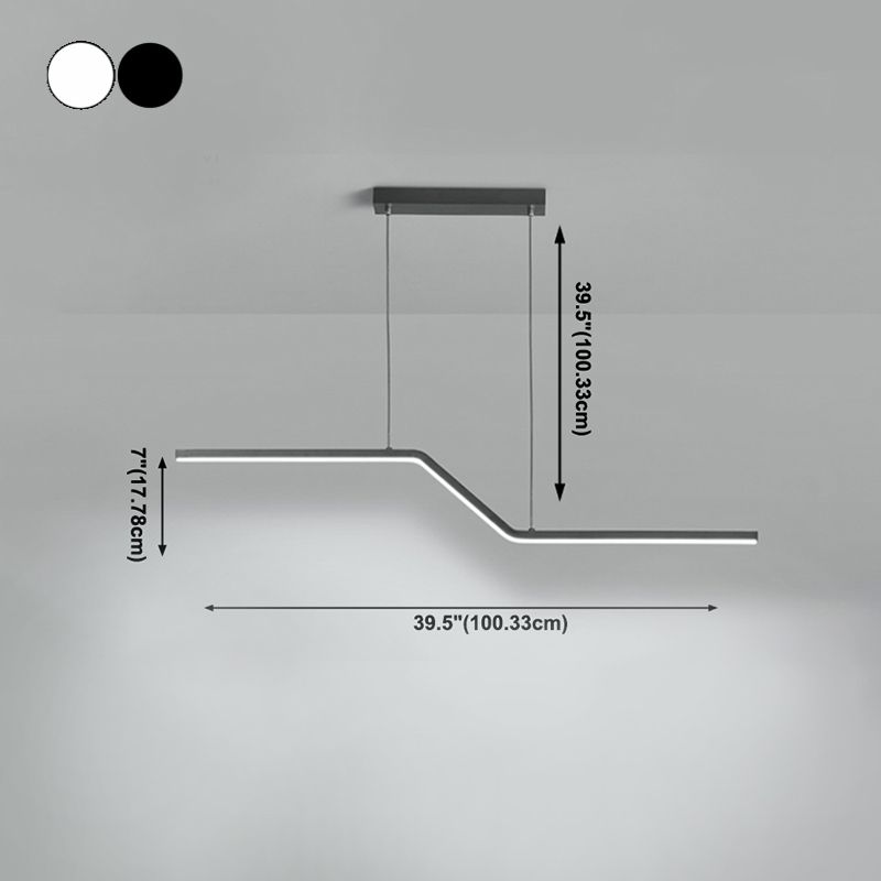 1 Light Linear Island Lights Contemporary Metal Island Éclairage Idées de cuisine