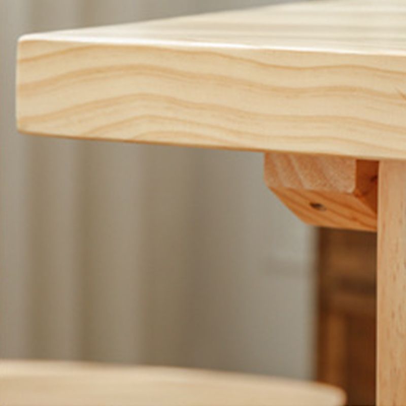 Modern Simple Solid Wood Table for Restaurant Rectangle Table with Wood Base