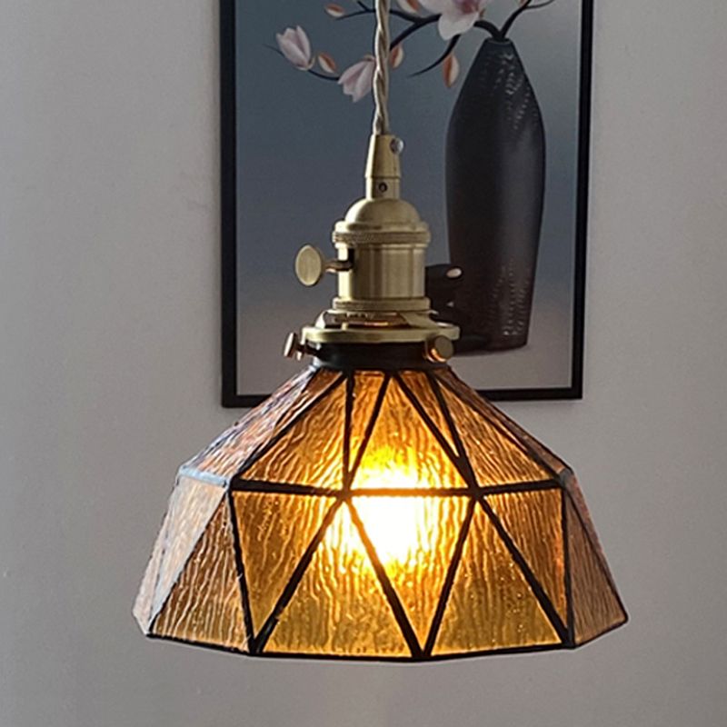 Luce a sospensione di vetro geometrica 1 illuminazione giù per il corridoio