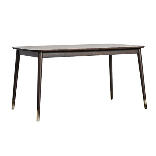 Rectangle 4 Legs Luxury Style Dining Table Wood Color Fixed Table of Solid Rubberwood