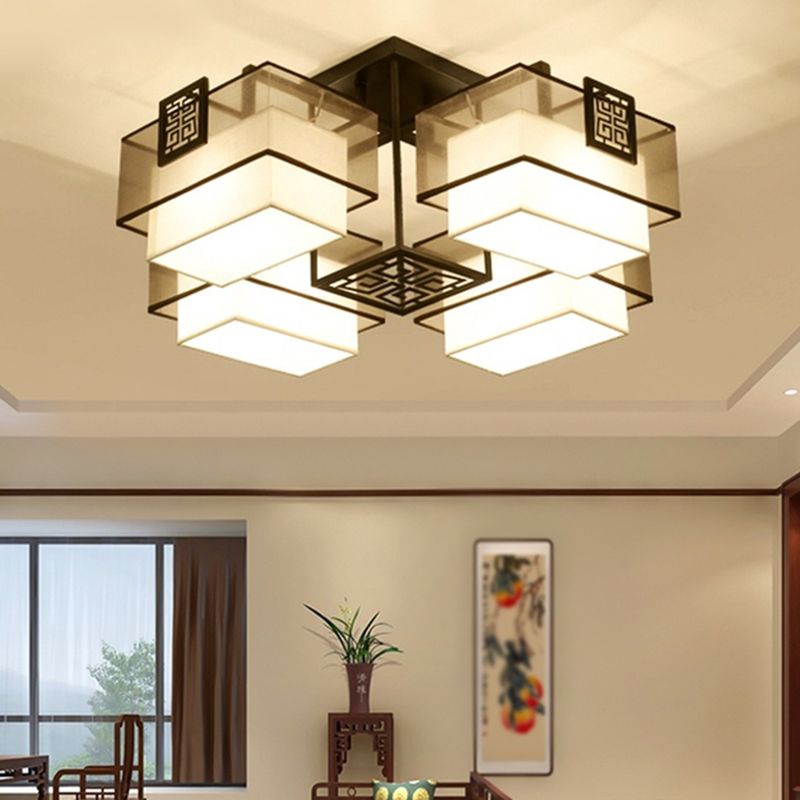 Chinese stijl stoffen kap inbouw verlichtingsarmatuur voor woonkamer eetkamer