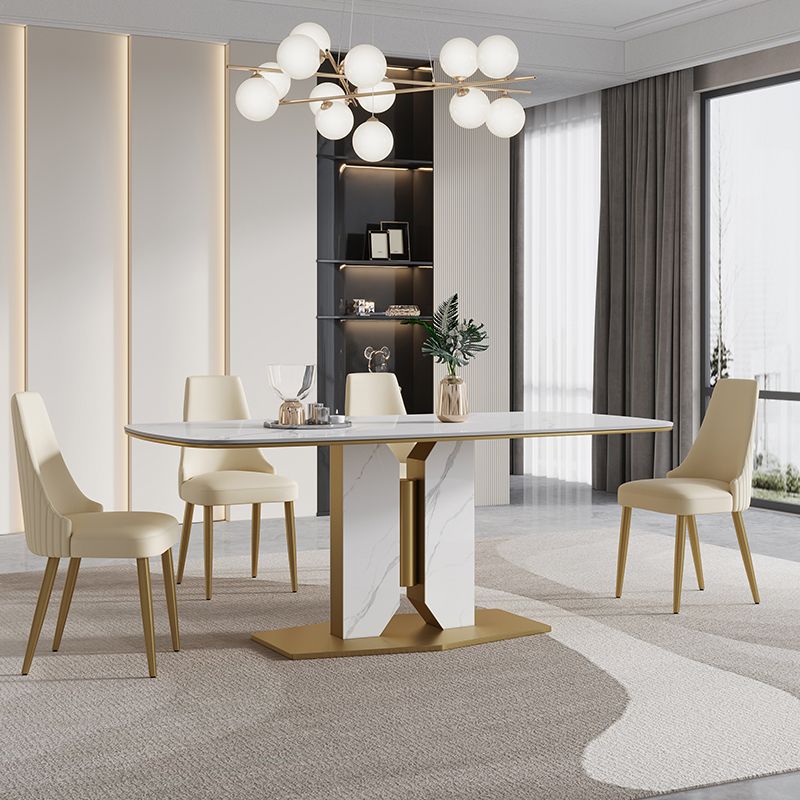 Nordic Sintered Stone Top Dining Set 1/4/5/7 Pieces Rectangle Dining Table with Chairs