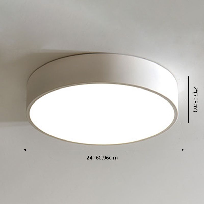 Lámpara de techo empotrada redonda Macaron con protector acrílico para sala de estar