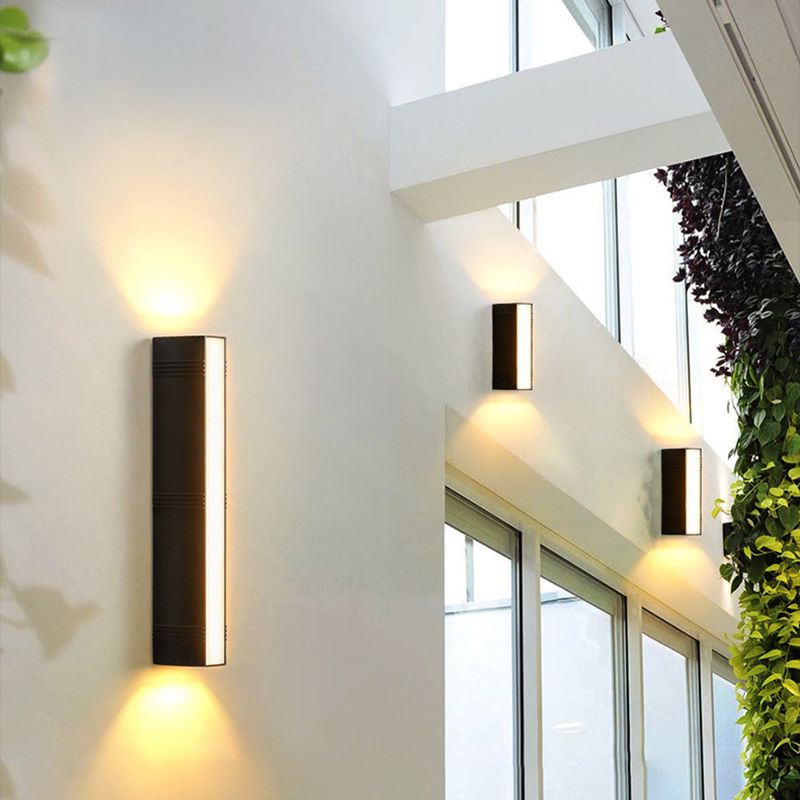 Single Contemporary Black Wall Mounted Sconce Rectangle LED Wall Light