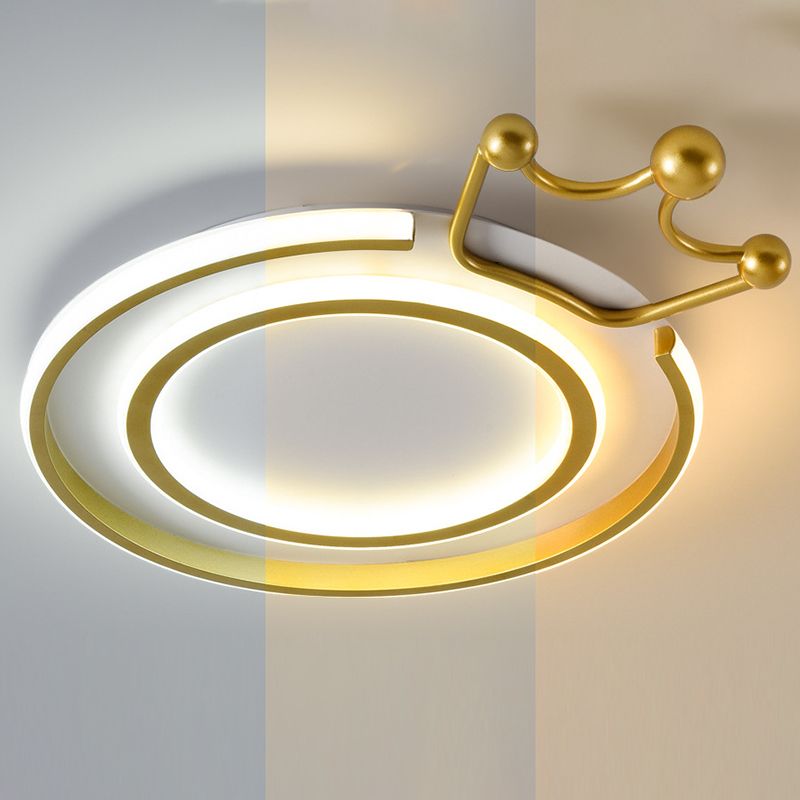 Crown Flush Mount Light 1 Light Aluminum Contemporary Flush Mount Spotlight for Children Bedroom