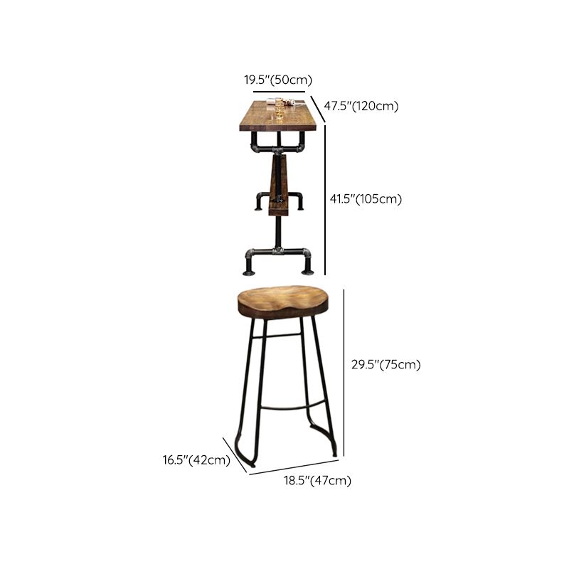 1/3/4/7 Pieces Bar Stool and Table Set Solid Wood Pub Table Set