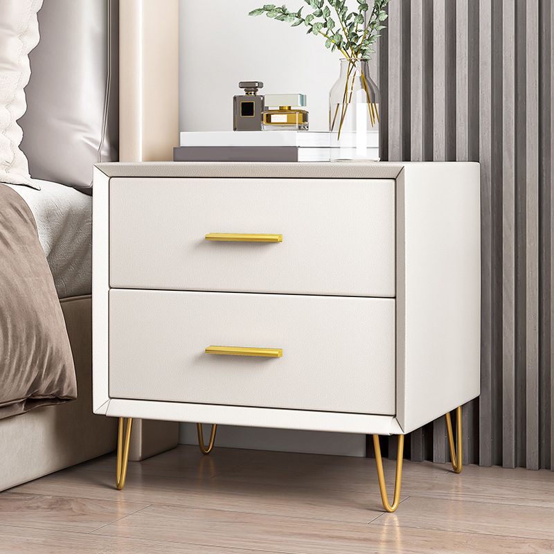Wooden Nightstand 18.5"/19.2"' Tall 2 - Drawer Nightstand in White / Blue / Grey
