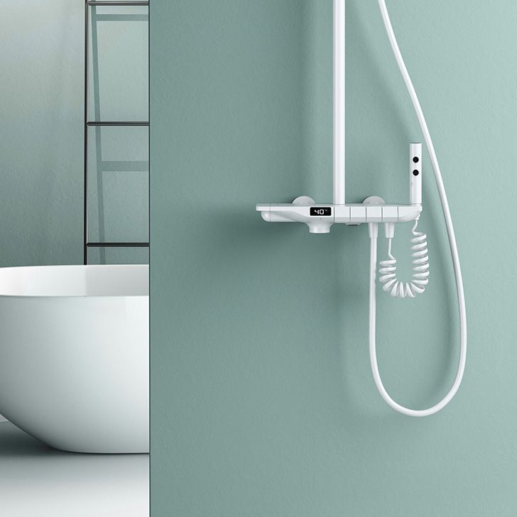 Adjustable Spray Pattern Shower System with Thermostatic Brass Wall Mounted Shower Combo