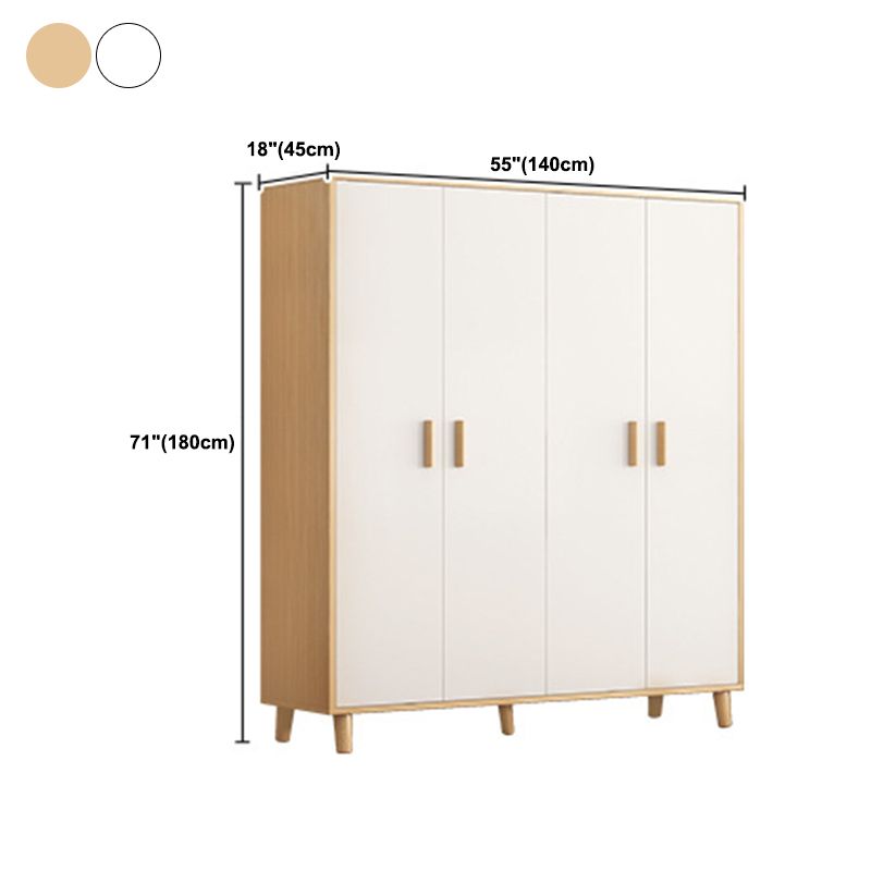 Contemporary Wardrobe Armoire Wooden Armoire with Doors and Legs