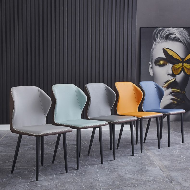 Contemporary Style Metal Chairs Wingback Side Kitchen Dining Room Chair
