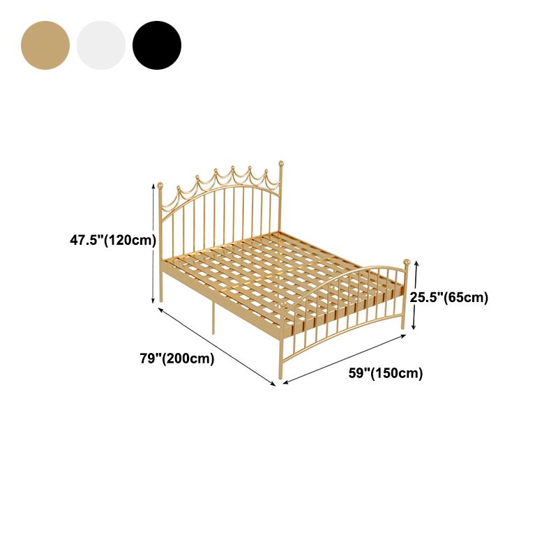 Glam Metallic Standard Bed with Arched Open-Frame Headboard