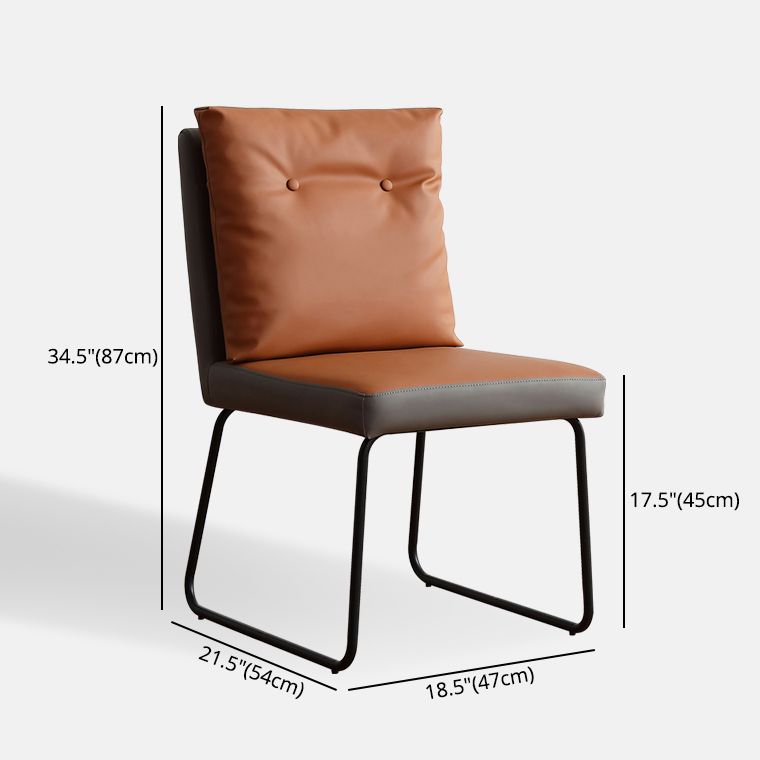Contemporary Metal Dining Room Chairs Upholstered Dining Armless chairs for Home Use