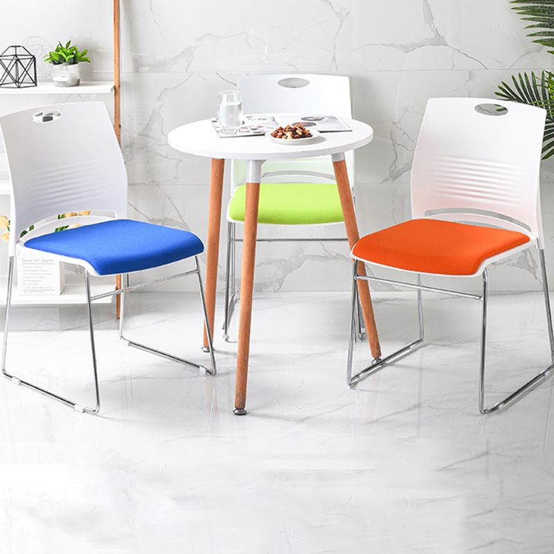 Armless Home Office Chair Modern Mid Back Working Chair with No Wheels