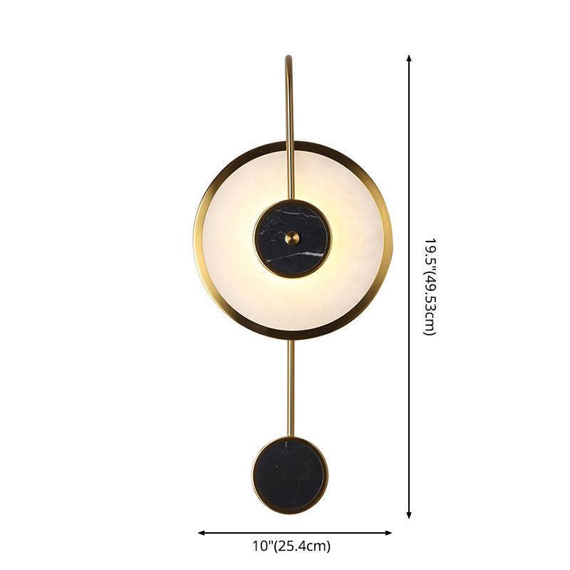 Lampada montata a parete circolare Postmoderna Simplicity Stone Wall Mount Lampada per soggiorno