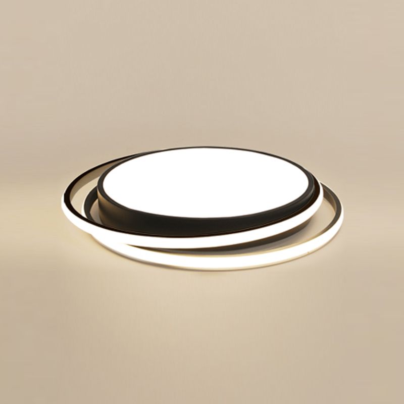 Luminaire de plafond encastré à montage encastré de simplicité noire Lumière montée au plafond de LED