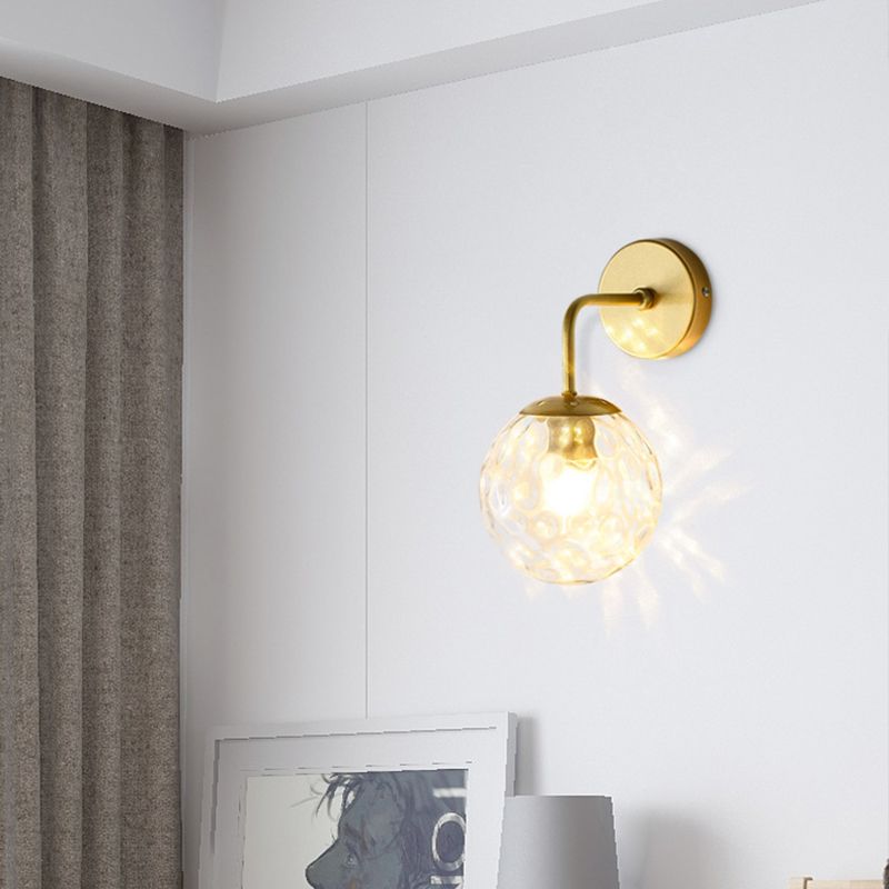 Kugelförmige Wandleuchte minimalist 1 helle Glaswandleuchten mit Arm
