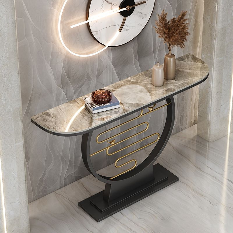 Stone Modern Console Table 31.5" Tall 1-shelf Accent Table for Hall