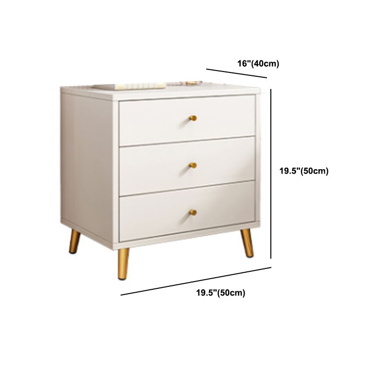 Modern Style Plate Countertop Metal Cabinet Leg White Nightstand