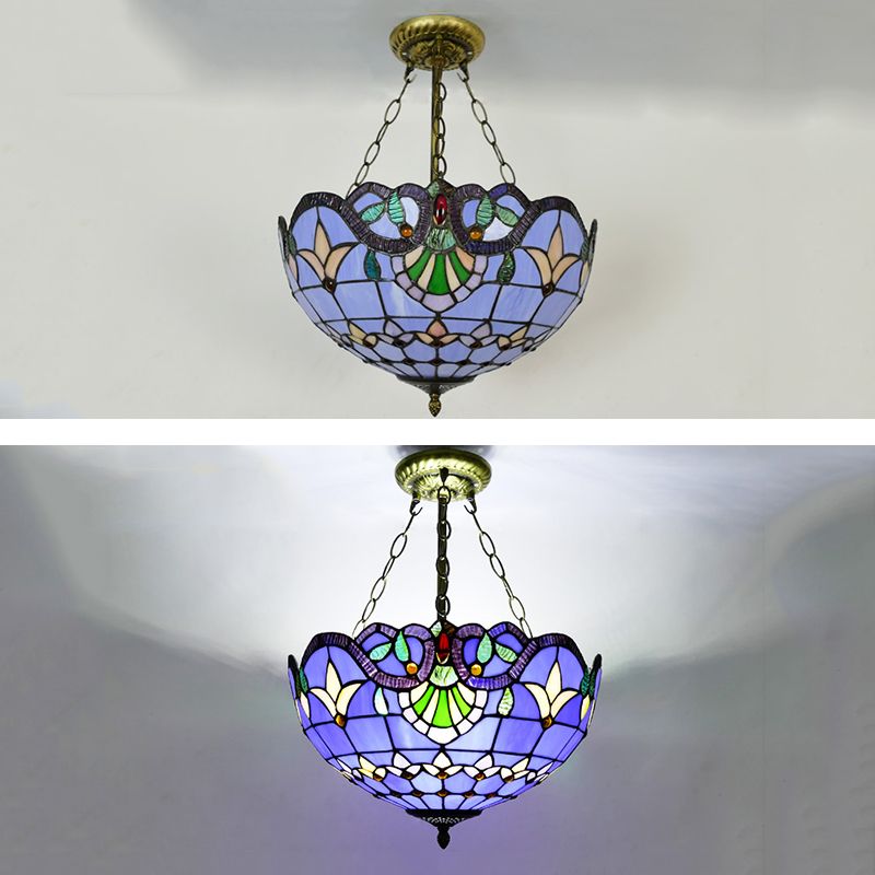 Koepelmeel kroonluchter verlichtingsarmatuur Tiffany-stijl veelkleurige gebrandschilderd glas kroonluchter hanglampje
