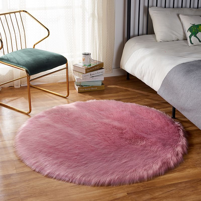 Einfachheit runder Teppich funky einfacher Bereich Teppich Polyester Shag Teppich mit rutschfestem Rücken