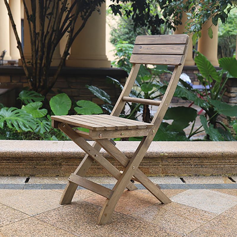 Contemporary Armless Patio Chairs Wood Folding Dining Side Chair