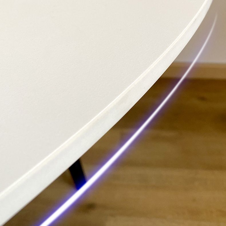 29.13''h zeitgenössische runde Esstisch Sintered Stone Tisch mit 4 schwarzen Metallbeinen