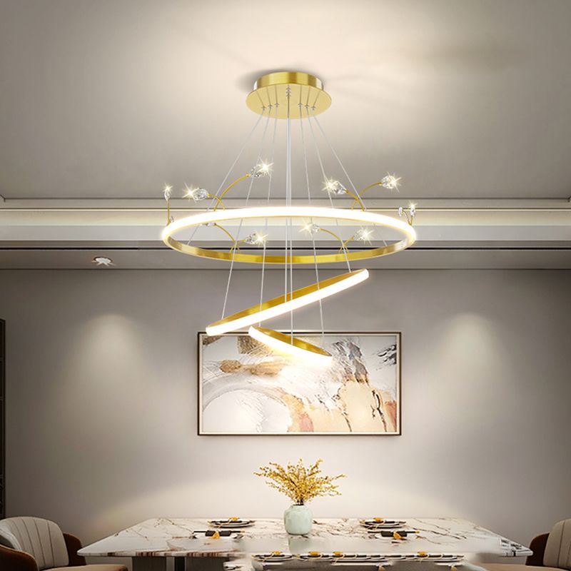 Gold Iron Hanging Pendant Lights Contemporary Hanging Lamps for Dining Room