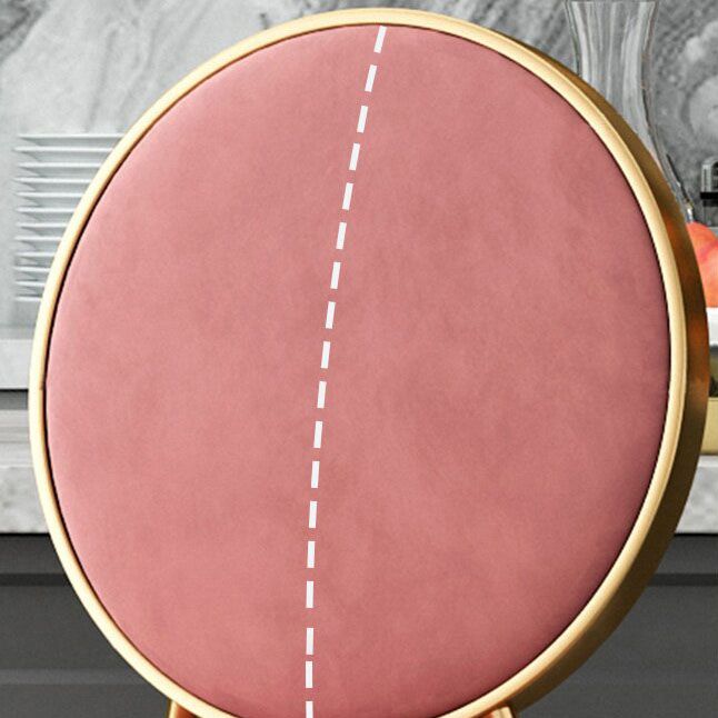 Glam Velvet Bar Stool Low Back Footrest Round Indoor Counter and Bar Stool