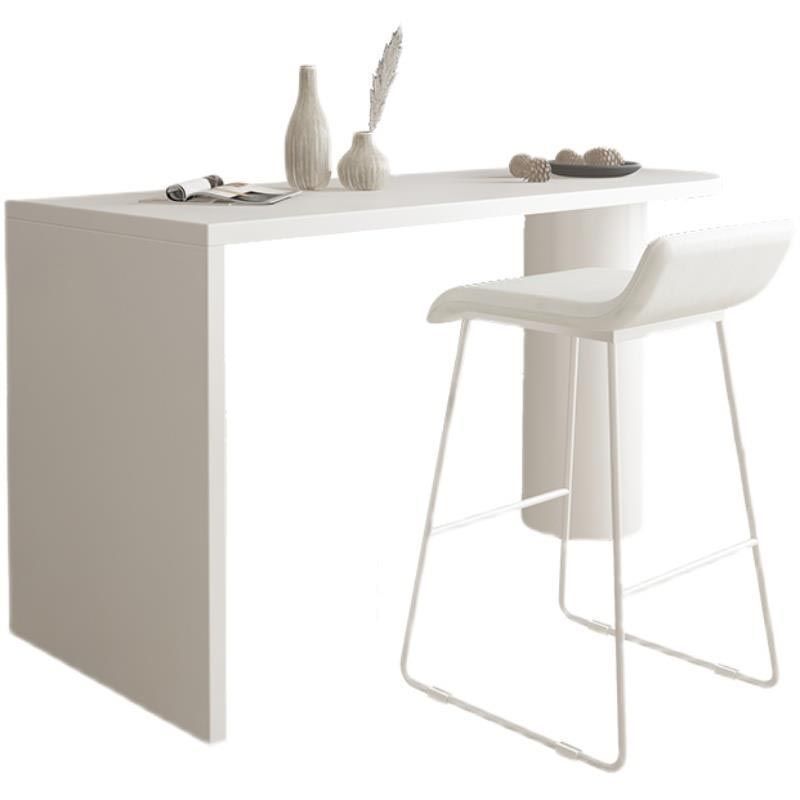 Modern 1/2 Pieces Bar Table Set Pine Wood Counter Table with High Stools for Dining Room