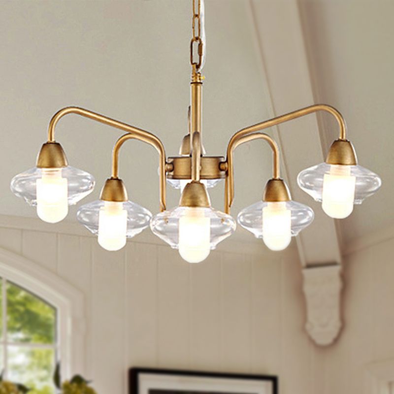 Lustre en verre givré elliptique lustre moderne 6-Light Room Pendant Lighting