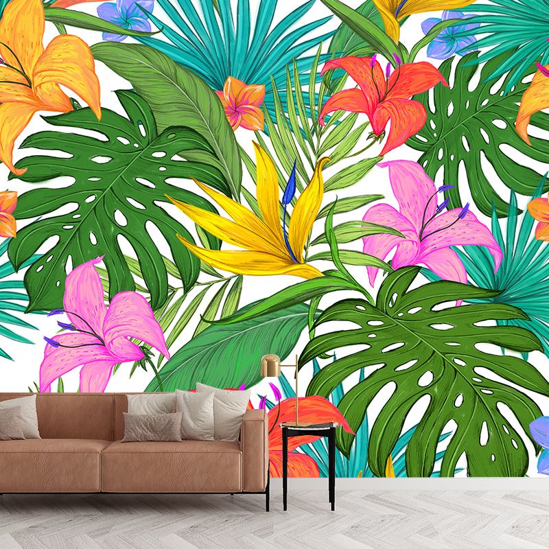 Environment Friendly Mural Wallpaper Tropical Plants Bedroom Wall Mural