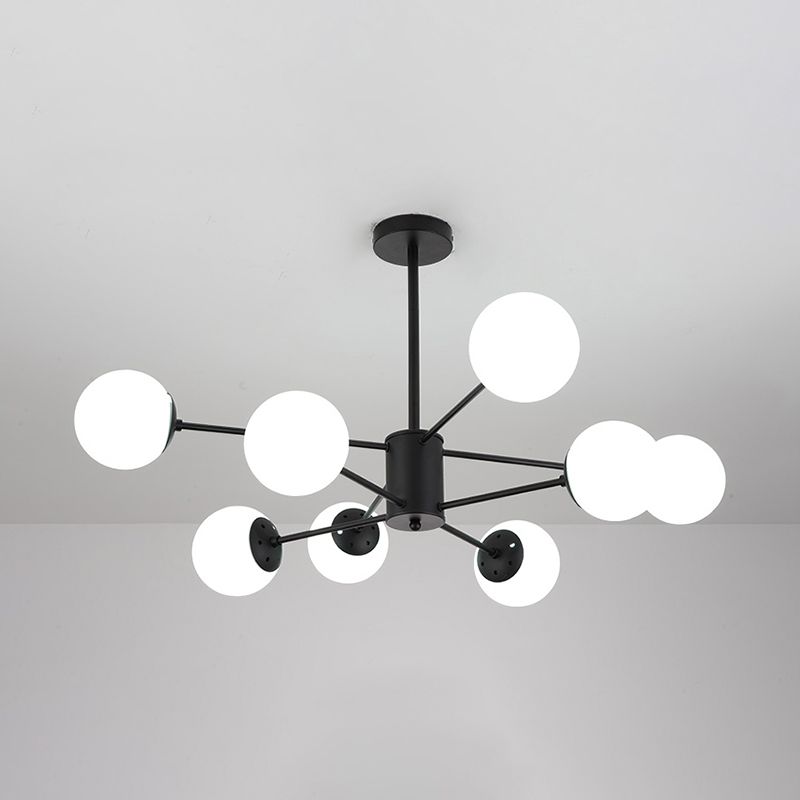 Luci a sospensione moderna sospesa soggiorno lampade in vetro in nero