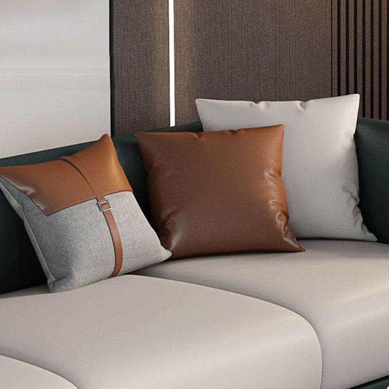 Faux Leather Sofa 80.31" W x 29.52" D x 25.98" H Tuxedo Arm Sofa for Living Room
