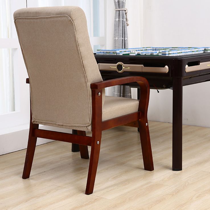 Chaises de bras arrière à salle à manger rembourrée moderne avec des jambes en bois