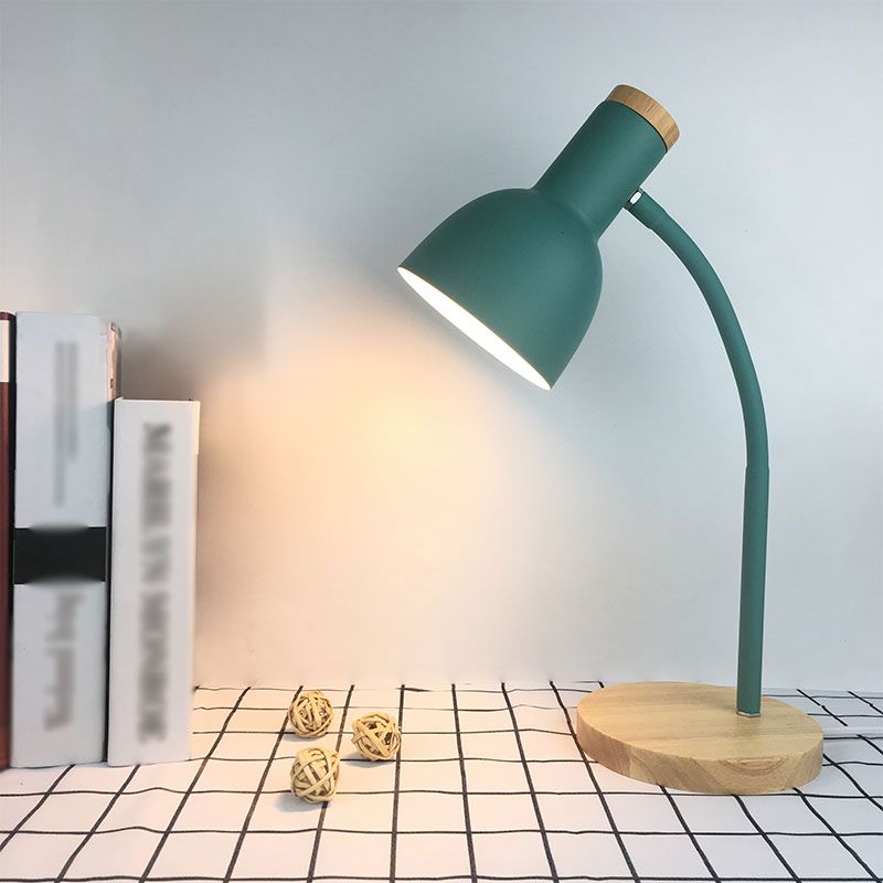 Modern Bell Shape Night Table Lamp Metal 1 Light Nightstand Lamp for Study