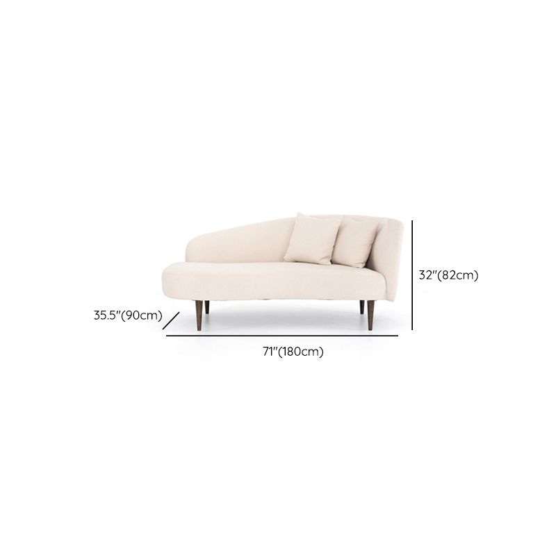Living Room White Chaise Recessed Arms Modern Style Chaise Lounge with Upholster