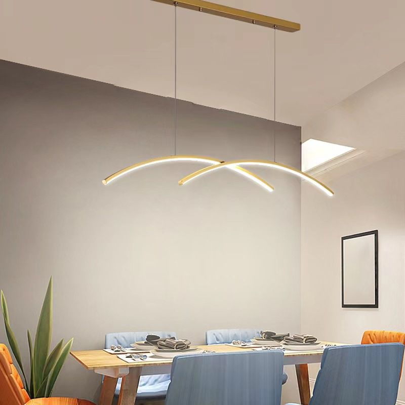 LED Island Lighting Modern Golden/Black Ceiling Light for Dining Room